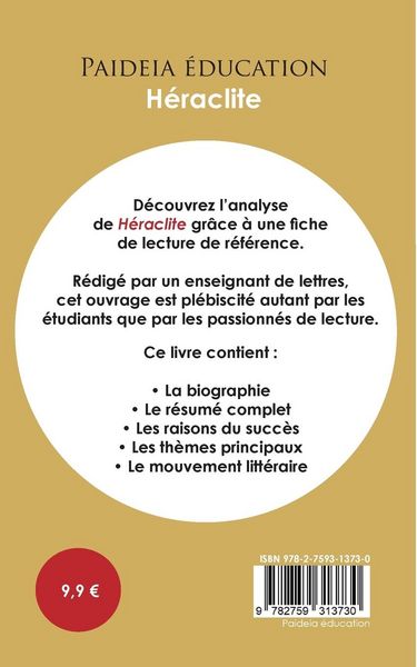 Produktbild: H&eacute;raclite : &Eacute;tude d&eacute;taill&eacute;e et analyse de sa pens&eacute;e