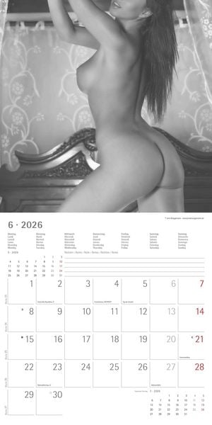 Produktbild: Feminine 2026 - Broschürenkalender 30x30 cm (30x60 geöffnet) - Kalender mit Platz für Notizen - Feminin - Bildkalender - Wandplaner - Erotikkalender