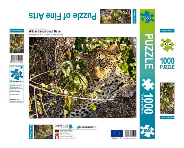 Produktbild: CALVENDO Puzzle Wilder Leopard auf Baum | 1000 Teile Lege-Gr&ouml;&szlig;e 64x48cm Foto-Puzzle f&uuml;r gl&uuml;ckliche Stunden
