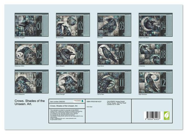 Produktbild: Crows. Shades of the Unseen. Art. (High Quality Premium Wall Calendar 2026 DIN A2 landscape),CALVENDO 12 Month Wall Calendar