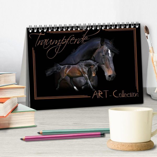 Produktbild: Traumpferde-ART-Collection (Tischkalender 2026 DIN A5 quer), CALVENDO Monatskalender