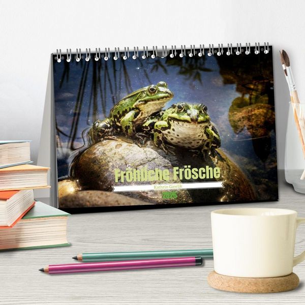 Produktbild: Fr&ouml;hliche Fr&ouml;sche (Tischkalender 2026 DIN A5 quer), CALVENDO Monatskalender