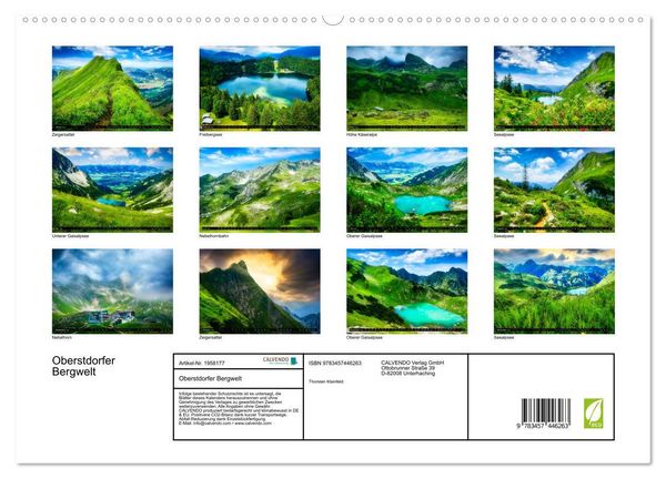 Produktbild: Oberstdorfer Bergwelt (hochwertiger Premium Wandkalender 2026 DIN A2 quer), Kunstdruck in Hochglanz