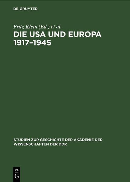 Produktbild: Die USA und Europa 1917-1945