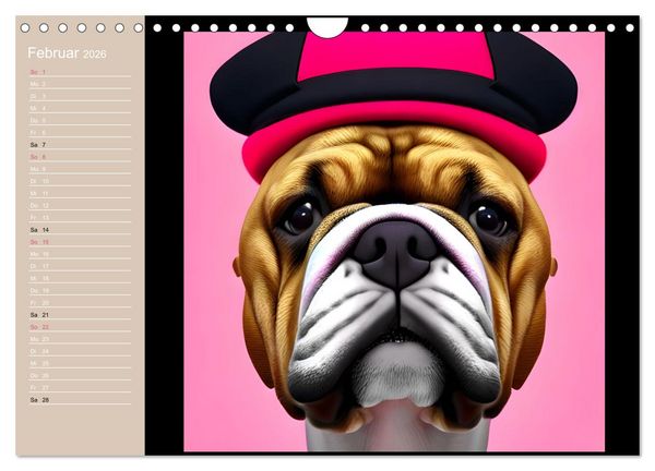 Produktbild: Graphic PoP Art Bulldogge (Wandkalender 2026 DIN A4 quer), CALVENDO Monatskalender