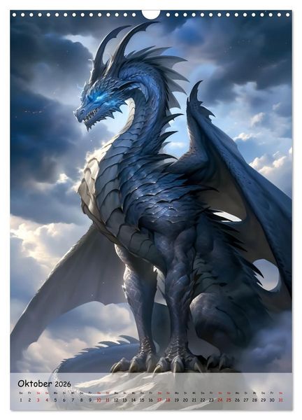 Produktbild: Gefl&uuml;gelte H&uuml;ter - Erleben Sie die Magie der Drachen (Wandkalender 2026 DIN A3 hoch), CALVENDO Monatskalender