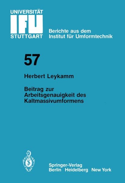 Produktbild: Beitrag zur Arbeitsgenauigkeit des Kaltmassivumformens