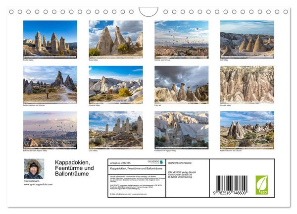 Produktbild: Kappadokien, Feent&uuml;rme und Ballontr&auml;ume (Wandkalender 2026 DIN A4 quer), CALVENDO Monatskalender