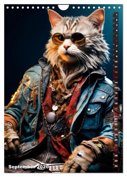 Produktbild: Stylische Katzen (Wandkalender 2026 DIN A4 hoch), CALVENDO Monatskalender