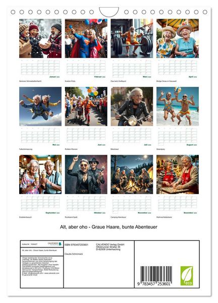 Produktbild: Alt, aber oho - Graue Haare, bunte Abenteuer (Wandkalender 2026 DIN A4 hoch), CALVENDO Monatskalender