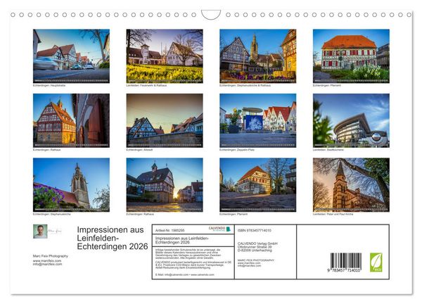 Produktbild: Impressionen aus Leinfelden-Echterdingen 2026 (Wandkalender 2026 DIN A3 quer), CALVENDO Monatskalender