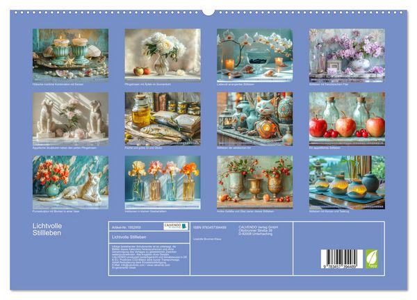 Produktbild: Lichtvolle Stillleben (hochwertiger Premium Wandkalender 2026 DIN A2 quer), Kunstdruck in Hochglanz