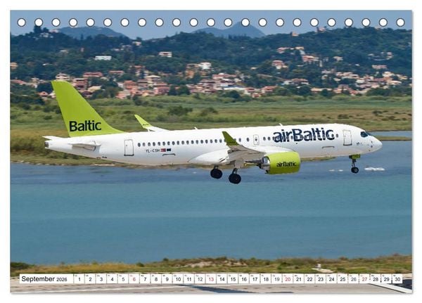 Produktbild: Flugzeuge auf Korfu (Tischkalender 2026 DIN A5 quer), CALVENDO Monatskalender