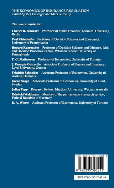 Produktbild: The Economics of Insurance Regulation