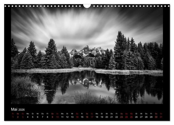 Produktbild: Soultouch - Schwarzwei&szlig; Landschaften, die die Seele ber&uuml;hren (Wandkalender 2026 DIN A3 quer), CALVENDO Monatskalender
