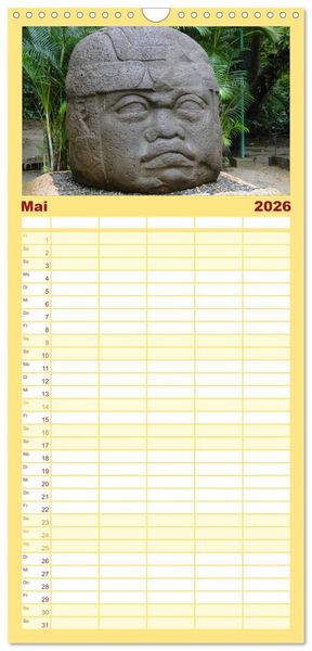 Produktbild: Familienplaner 2026 - Mexiko - Land der Farben mit 5 Spalten (Wandkalender, 21 x 45 cm) CALVENDO