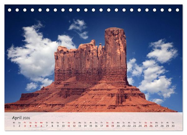 Produktbild: Monument Valley - Faszinierende Westernkulisse in den USA (Tischkalender 2026 DIN A5 quer), CALVENDO Monatskalender
