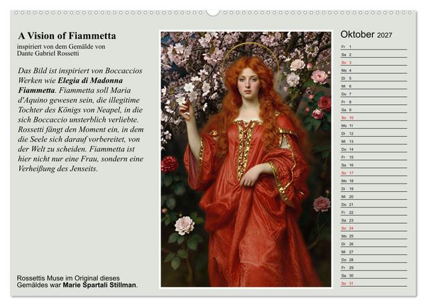 Produktbild: Rossettis Musen, neue Bilder zu symbolistischen Traumwelten (hochwertiger Premium Wandkalender 2027 DIN A2 quer), Kunstdruck in Hochglanz