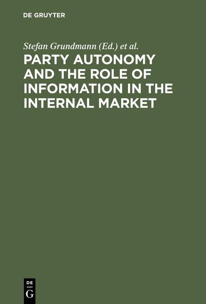 Produktbild: Party Autonomy and the Role of Information in the Internal Market
