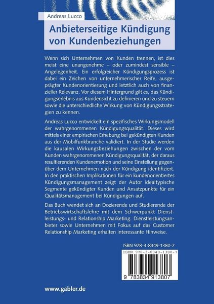 Produktbild: Anbieterseitige K&uuml;ndigung von Kundenbeziehungen