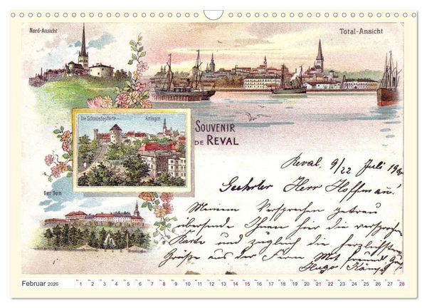 Produktbild: GRUSS AUS REVAL - Estlands Hauptstadt in alten Ansichten (Wandkalender 2026 DIN A3 quer), CALVENDO Monatskalender