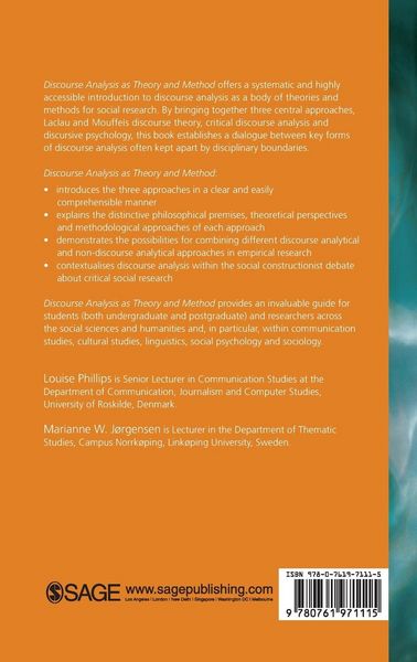 Produktbild: Discourse Analysis as Theory and Method