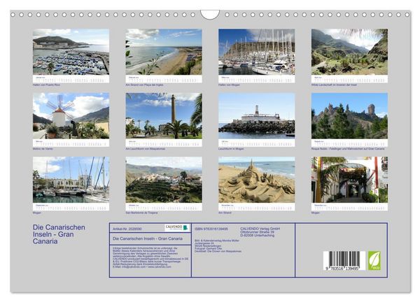 Produktbild: Die Canarischen Inseln - Gran Canaria (Wandkalender 2026 DIN A3 quer), CALVENDO Monatskalender