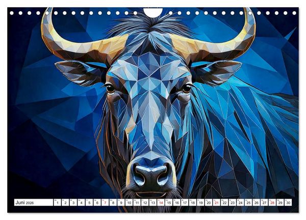 Produktbild: Low Poly Wildlife (Wandkalender 2026 DIN A4 quer), CALVENDO Monatskalender