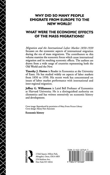 Produktbild: Migration and the International Labor Market 1850-1939