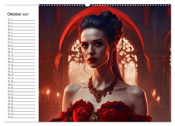 Produktbild: Geheimnisvolle Frauenportr&auml;ts (Wandkalender 2027 DIN A2 quer), CALVENDO Monatskalender
