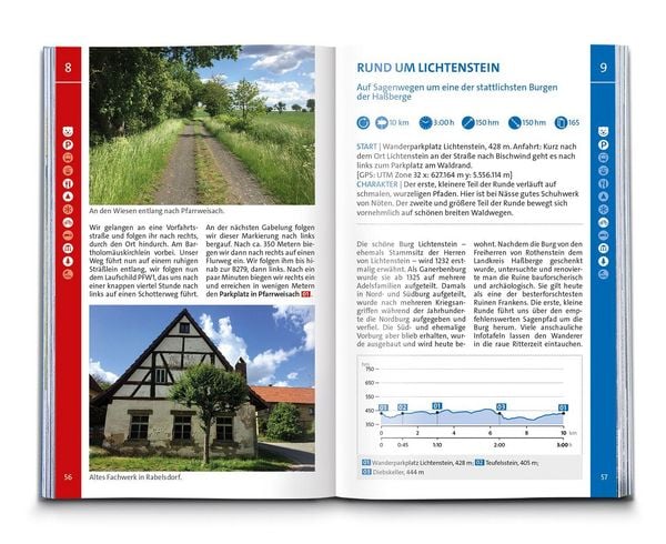 Produktbild: KOMPASS Wanderf&uuml;hrer Steigerwald mit Ha&szlig;bergen und Frankenh&ouml;he, 55 Touren