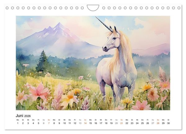 Produktbild: Geliebte Einh&ouml;rner (Wandkalender 2026 DIN A4 quer), CALVENDO Monatskalender