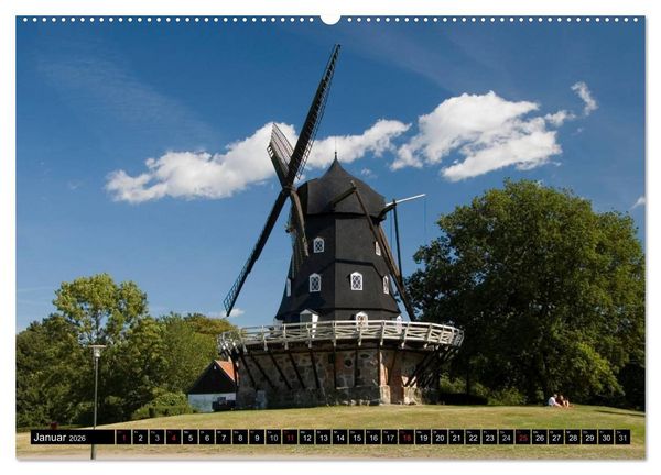 Produktbild: Windm&uuml;hlen in Europa (Wandkalender 2026 DIN A2 quer), CALVENDO Monatskalender