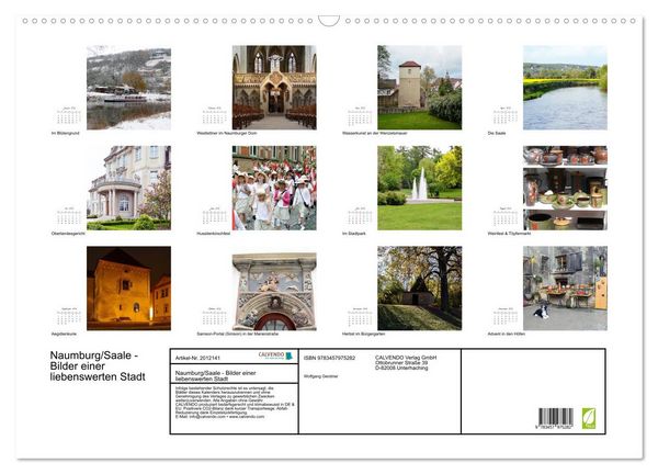 Produktbild: Naumburg/Saale - Bilder einer liebenswerten Stadt (Wandkalender 2026 DIN A2 quer), CALVENDO Monatskalender