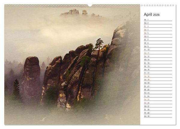 Produktbild: Traumhafte S&auml;chsische Schweiz (Wandkalender 2026 DIN A2 quer), CALVENDO Monatskalender