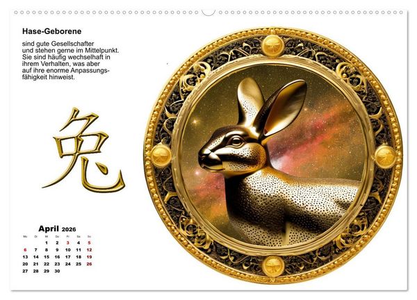 Produktbild: Chinesische Sternzeichen (hochwertiger Premium Wandkalender 2026 DIN A2 quer), Kunstdruck in Hochglanz