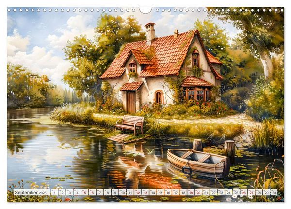 Produktbild: Cottages am Wasser - Malerische R&uuml;ckzugsorte genie&szlig;en (Wandkalender 2026 DIN A3 quer), CALVENDO Monatskalender