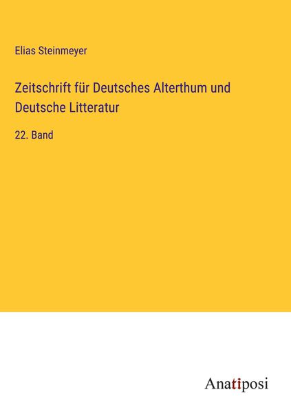 Produktbild: Zeitschrift f&uuml;r Deutsches Alterthum und Deutsche Litteratur