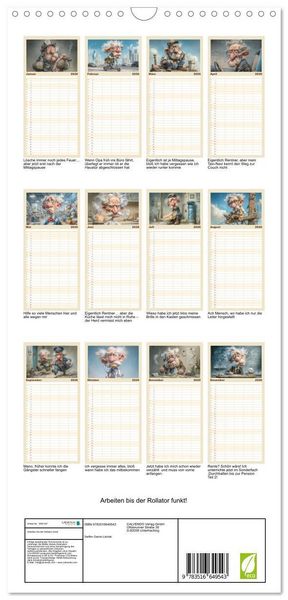 Produktbild: Familienplaner 2026 - Arbeiten bis der Rollator funkt! mit 5 Spalten (Wandkalender, 21 x 45 cm) CALVENDO