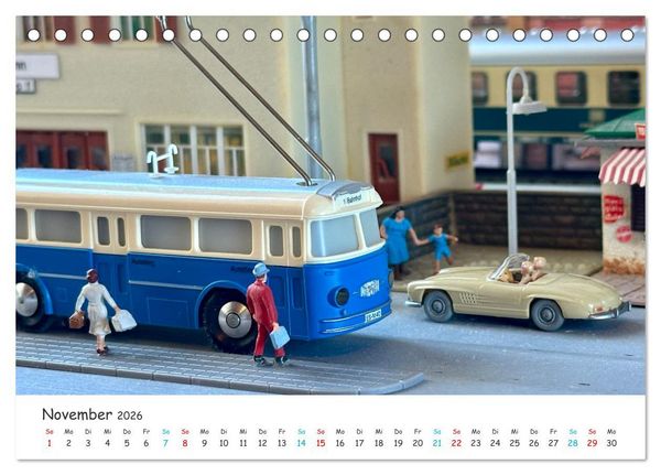Produktbild: Autos auf der Modellbahn (Tischkalender 2026 DIN A5 quer), CALVENDO Monatskalender