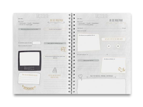 Produktbild: Familiawedding black-Doodle- Design XXL G&auml;stebuch zur Hochzeit