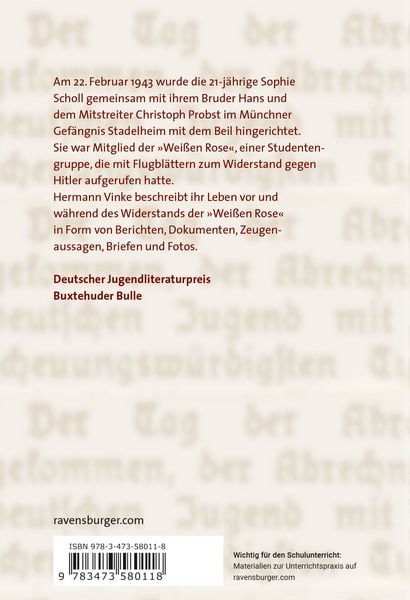Produktbild: Das kurze Leben der Sophie Scholl