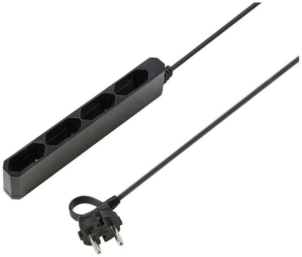 Produktbild: Sygonix SY-5806880 Steckdosenleiste 4fach Schwarz Eurostecker 1St.