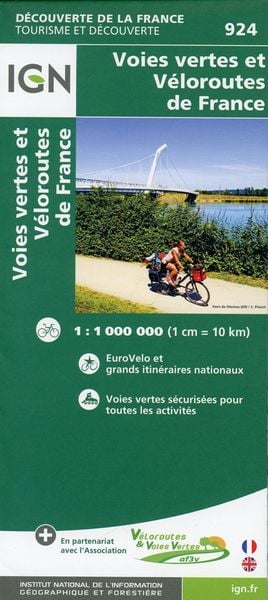 Voies Vertes et Véloroutes de France 1:1 000 000, Karte von Collectif Ign, IGN Frankreich, 978-2-7585-4793-8