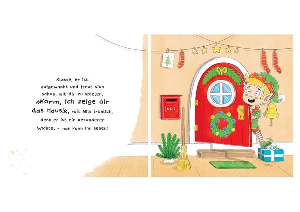 Produktbild: Weck den Weihnachtswichtel. Ein Weihnachts-Mitmachbuch. Zum Sch&uuml;tteln, Schaukeln, Pusten und mehr. Von 2 bis 4 Jahren