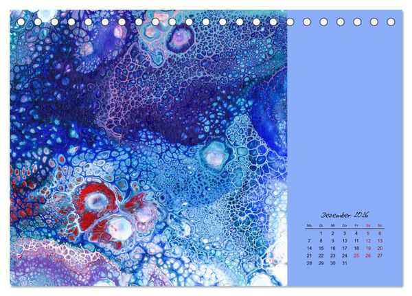 Produktbild: Farbfantasien - Pouring (Tischkalender 2026 DIN A5 quer), CALVENDO Monatskalender