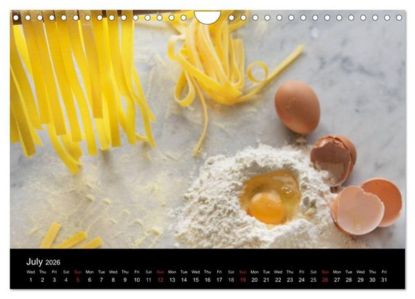 Produktbild: PASTA (Wall Calendar 2026 DIN A4 landscape), CALVENDO 12 Month Wall Calendar
