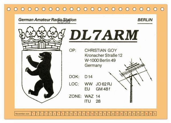 Produktbild: Amateurfunk in West-Berlin (Tischkalender 2026 DIN A5 quer), CALVENDO Monatskalender