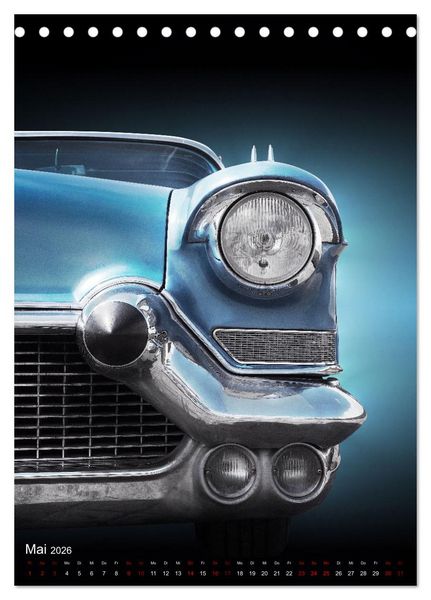 Produktbild: Amerikanische Autos aus den Jahren 1957 bis 1976 Frontansichten (Tischkalender 2026 DIN A5 hoch), CALVENDO Monatskalender