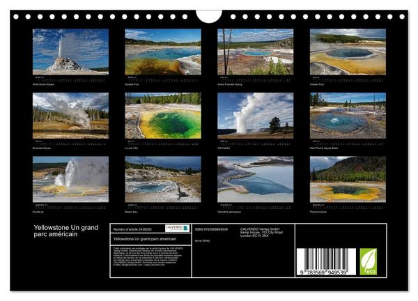 Produktbild: Yellowstone Un grand parc am&eacute;ricain (Calendrier mural 2027 DIN A4 vertical), CALVENDO calendrier mensuel